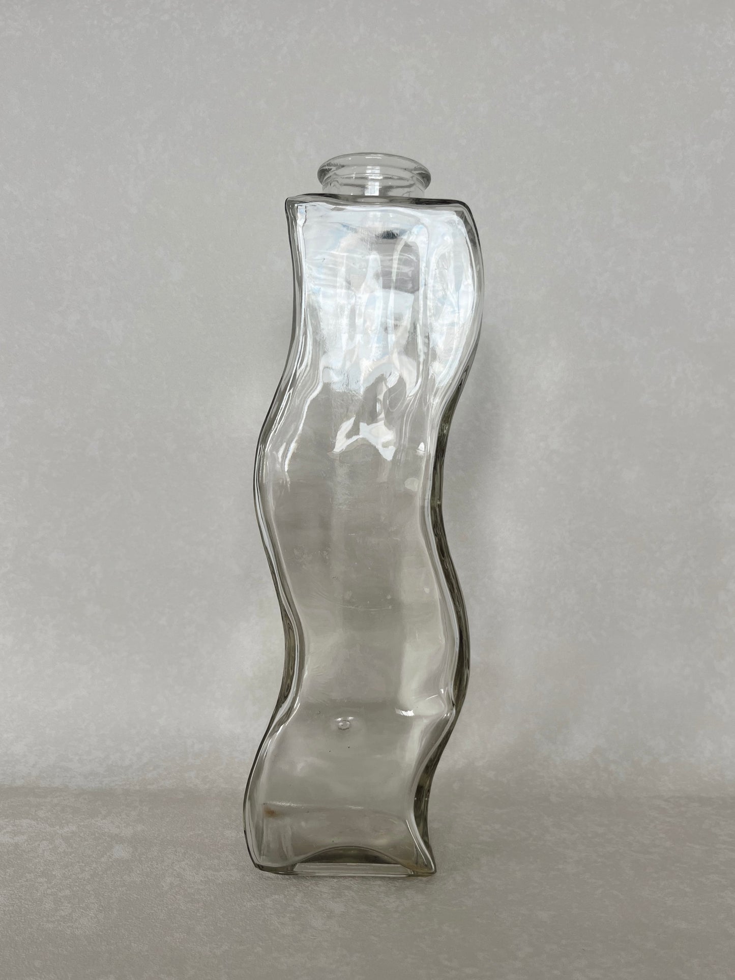 Wavy Clear Glass Vase