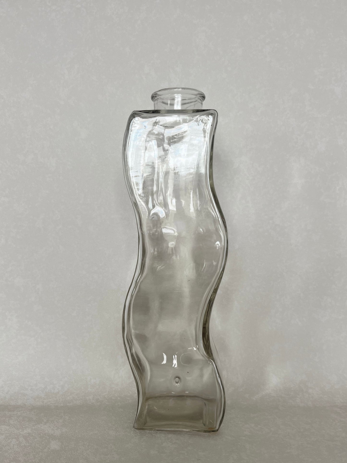 Wavy Clear Glass Vase