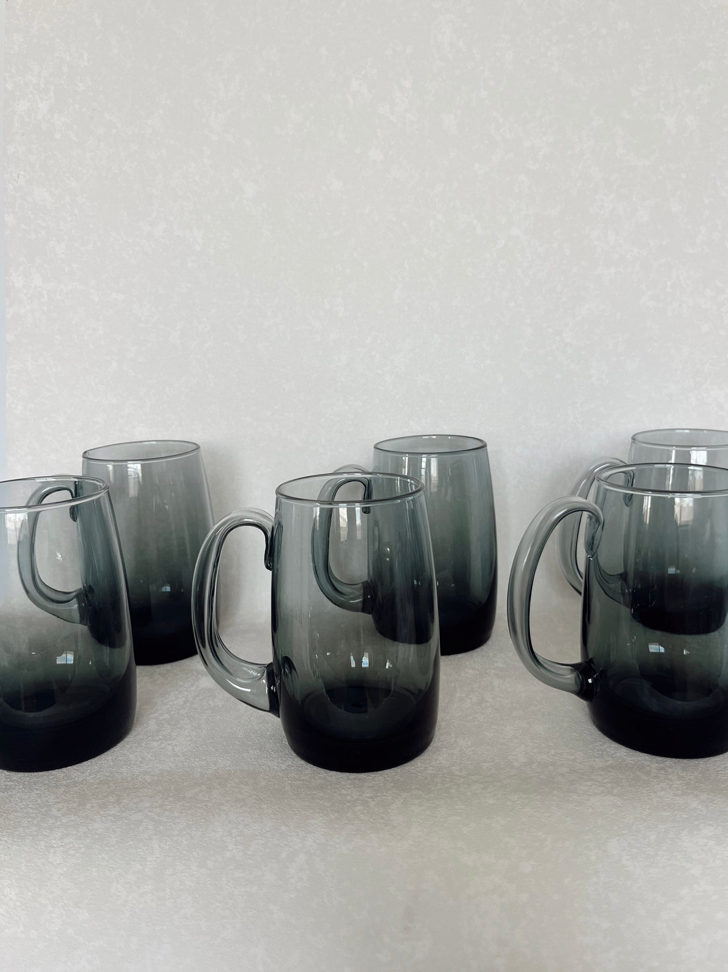 Mid-Century Hadeland Glassverk Beer Mugs – Smokey Grey