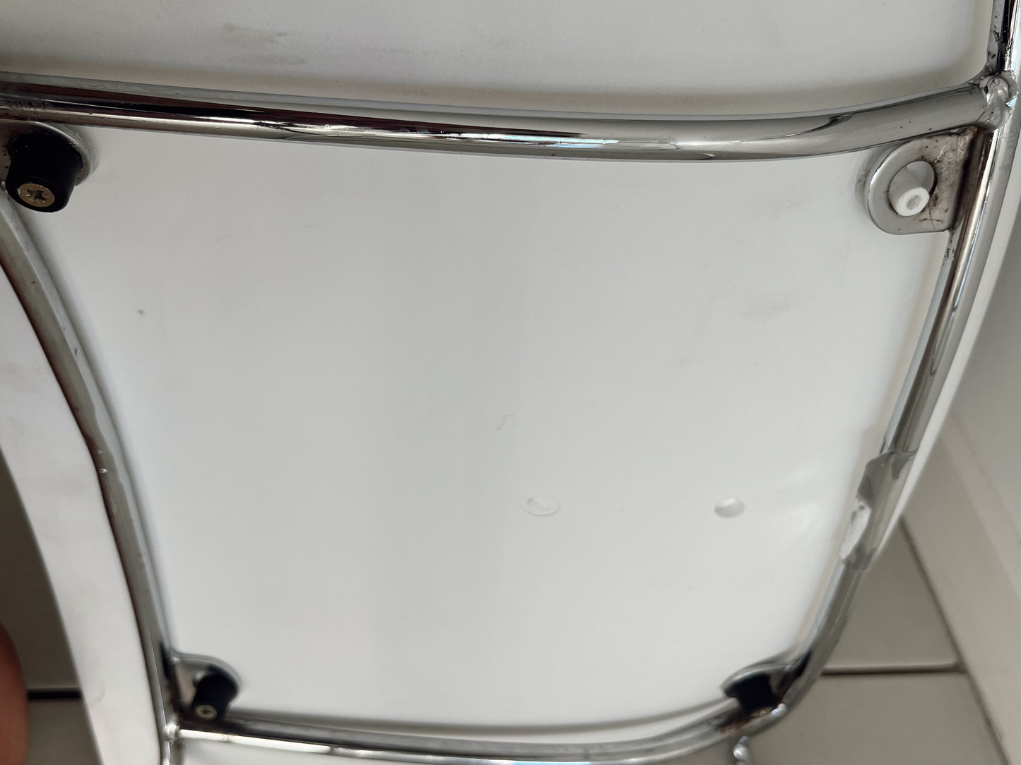 Pair of White Hoop-Style Bar Stools