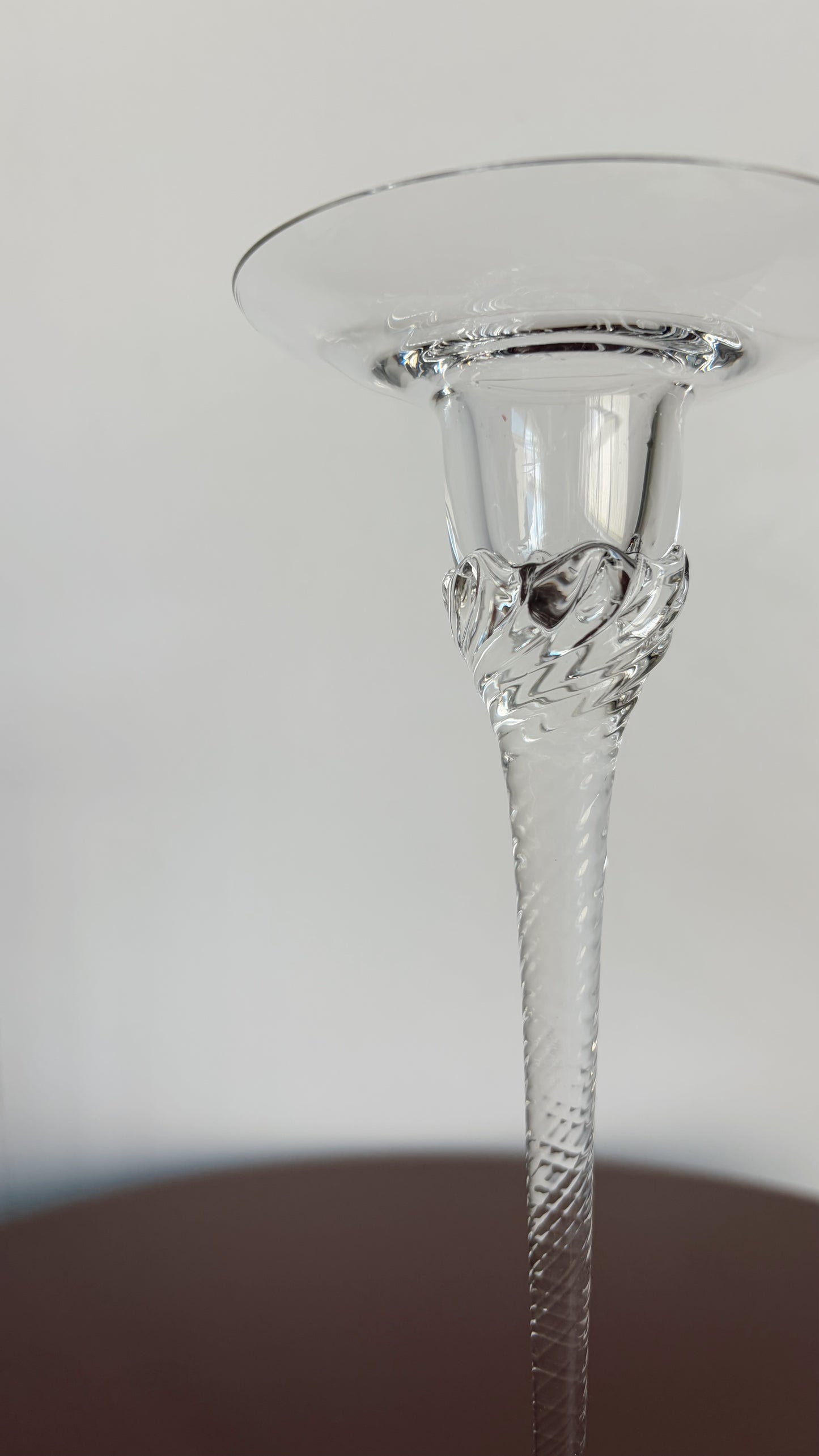 Vintage Bohemian Crystal Twisted Stem Candlestick