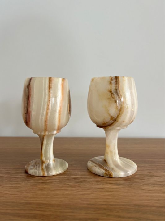 Onyx Stone Goblets (Set of 2)