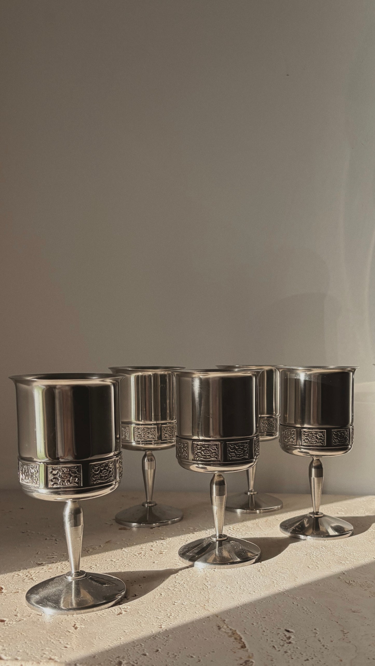 Vintage Stainless Steel Goblets