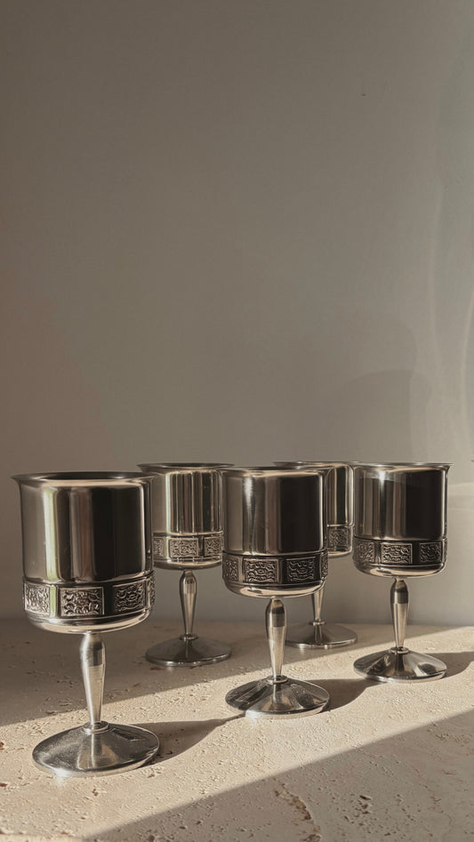 Vintage Stainless Steel Goblets