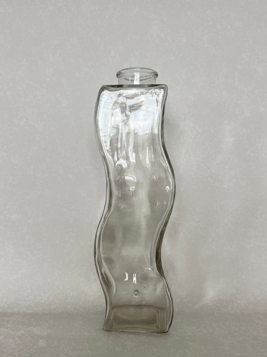 Wavy Clear Glass Vase