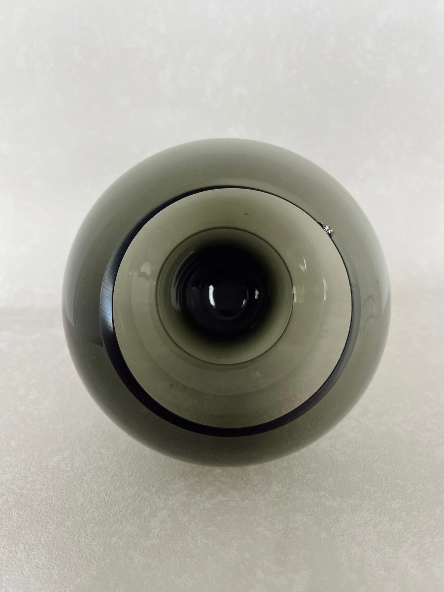 Mid‑Century Scandinavian Art Glass Vase – Smokey Green with Bubble Base